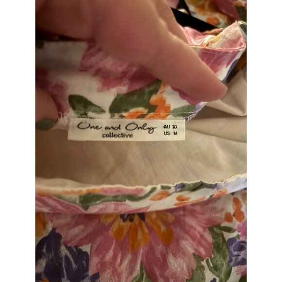 One And Only Collective Floral Ruffle Hem Mini Romper Dress Open Back Design - Picture 6 of 12